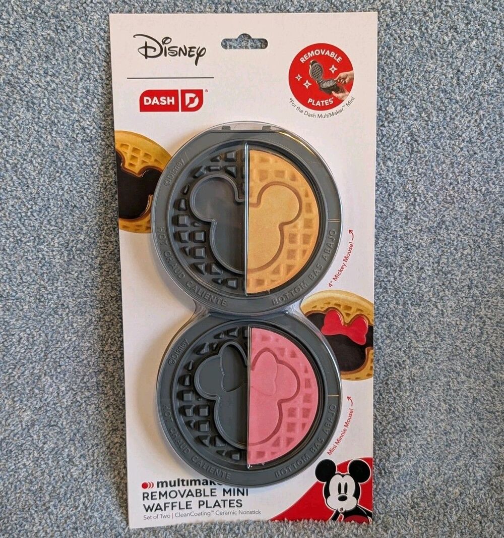 Dash x Disney MICKEY & MINNIE MOUSE MultiMaker Removable Mini Waffle Plates NEW